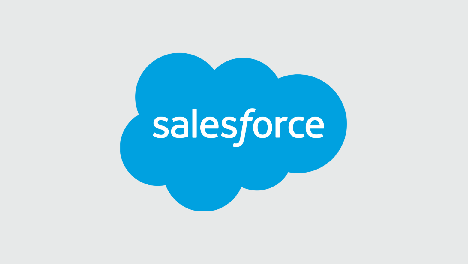 An image of Salesforce's logo, a blue cloud with the word Salesforce written in a dynamic font.