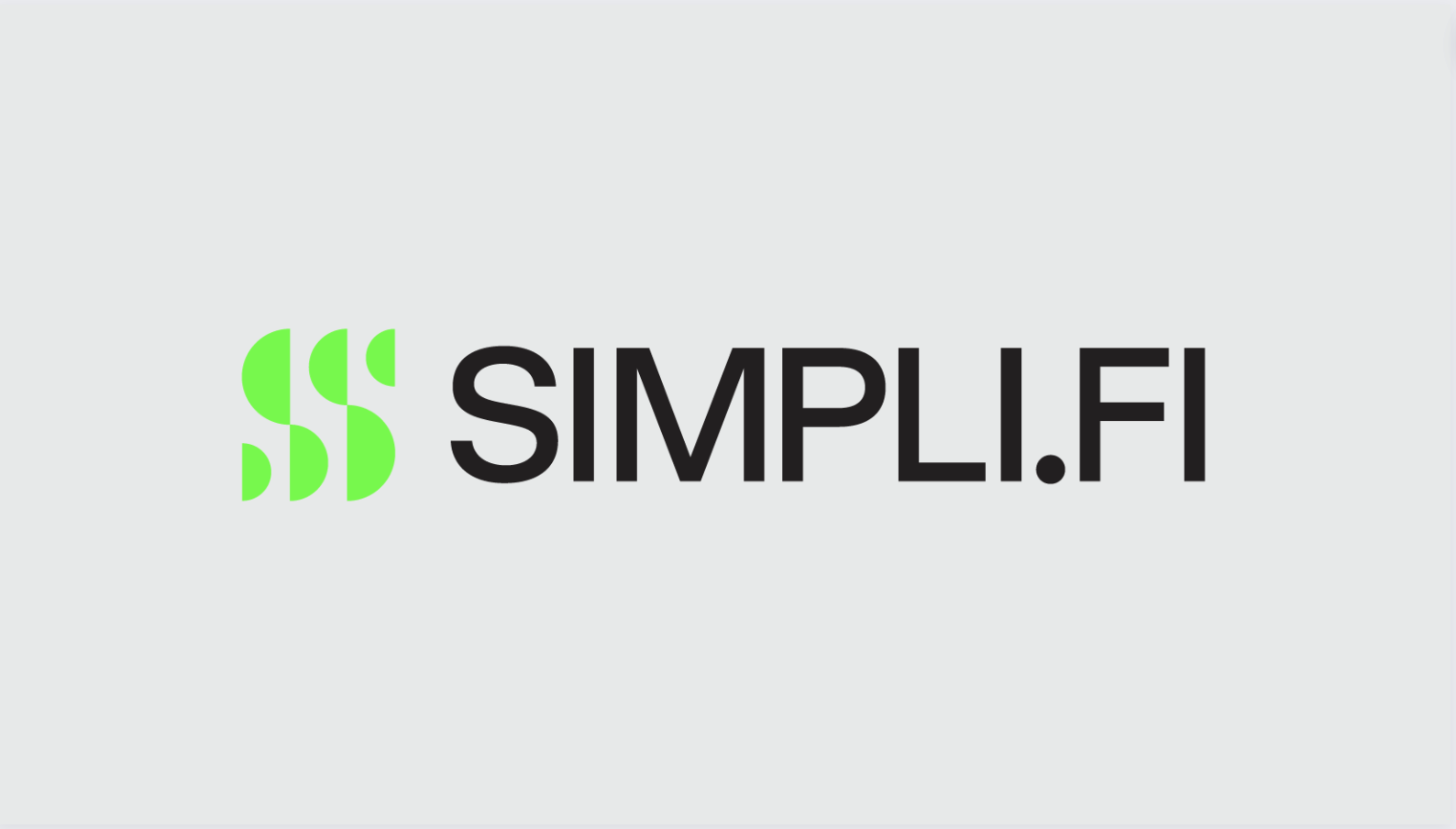 Simpli.fi's logo, black text and a green graphic on a light gray background